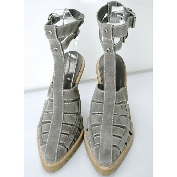 Alexander Wang Suede Leather Abbey Strappy Heel Sandals Size 38 NEW $495 Abby - Picture 4 of 11